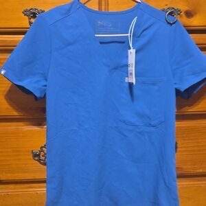Figs Blue Short Sleeve Tee